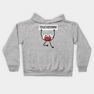 American Football Cartoon holding Touchdown sign Kids Hoodie